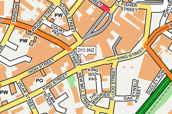DY2 8NZ map - OS OpenMap – Local (Ordnance Survey)