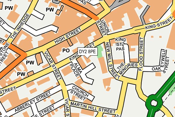 DY2 8PE map - OS OpenMap – Local (Ordnance Survey)