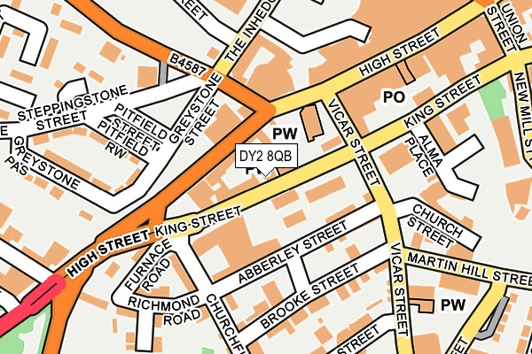 DY2 8QB map - OS OpenMap – Local (Ordnance Survey)