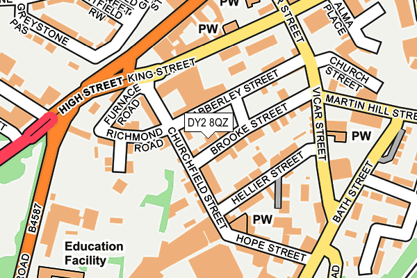 DY2 8QZ map - OS OpenMap – Local (Ordnance Survey)