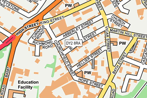 DY2 8RA map - OS OpenMap – Local (Ordnance Survey)