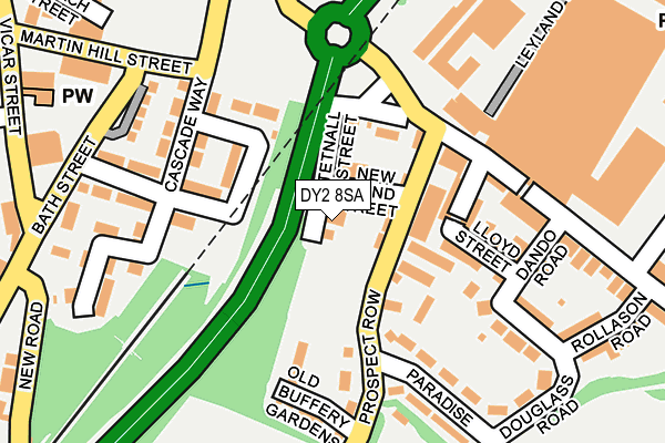 DY2 8SA map - OS OpenMap – Local (Ordnance Survey)