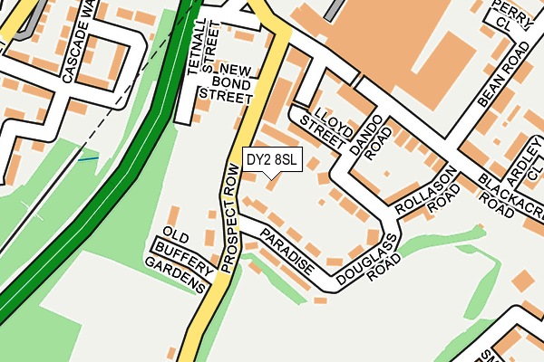 DY2 8SL map - OS OpenMap – Local (Ordnance Survey)