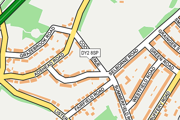 DY2 8SP map - OS OpenMap – Local (Ordnance Survey)