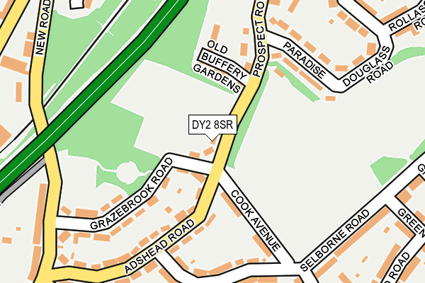 DY2 8SR map - OS OpenMap – Local (Ordnance Survey)
