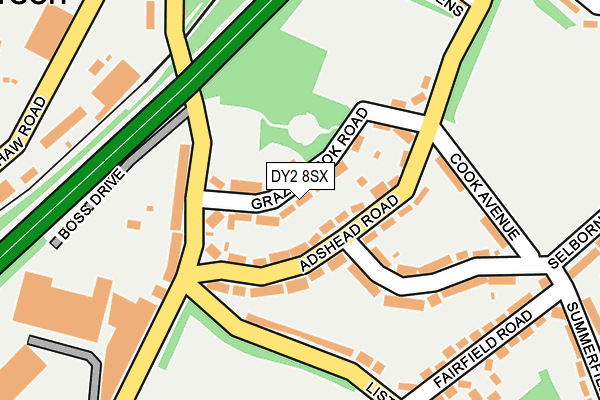 DY2 8SX map - OS OpenMap – Local (Ordnance Survey)
