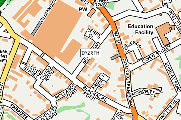 DY2 8TH map - OS OpenMap – Local (Ordnance Survey)