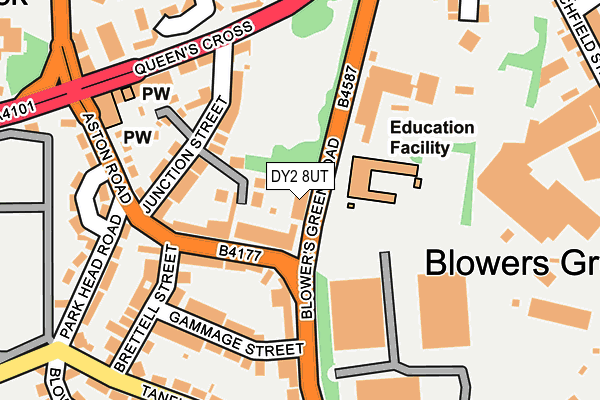 DY2 8UT map - OS OpenMap – Local (Ordnance Survey)