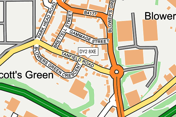 DY2 8XE map - OS OpenMap – Local (Ordnance Survey)