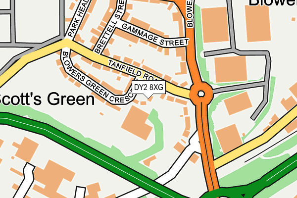 DY2 8XG map - OS OpenMap – Local (Ordnance Survey)
