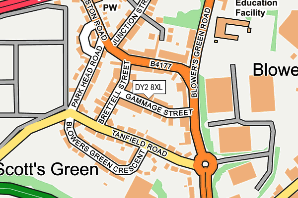 DY2 8XL map - OS OpenMap – Local (Ordnance Survey)