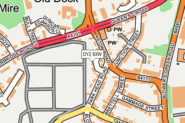 DY2 8XW map - OS OpenMap – Local (Ordnance Survey)