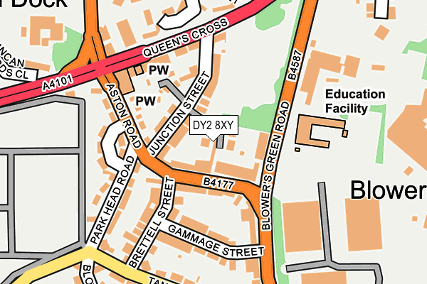 DY2 8XY map - OS OpenMap – Local (Ordnance Survey)