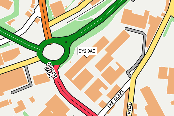 DY2 9AE map - OS OpenMap – Local (Ordnance Survey)