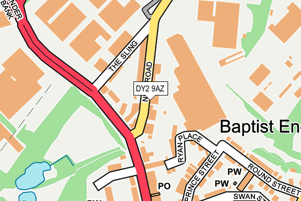 DY2 9AZ map - OS OpenMap – Local (Ordnance Survey)