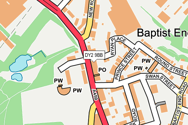 DY2 9BB map - OS OpenMap – Local (Ordnance Survey)