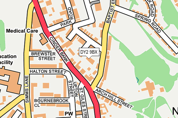 DY2 9BX map - OS OpenMap – Local (Ordnance Survey)