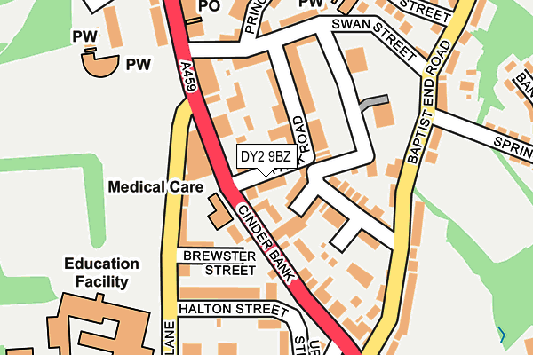 DY2 9BZ map - OS OpenMap – Local (Ordnance Survey)