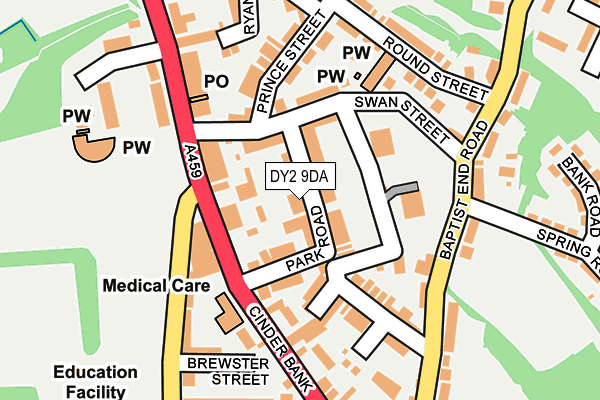 DY2 9DA map - OS OpenMap – Local (Ordnance Survey)