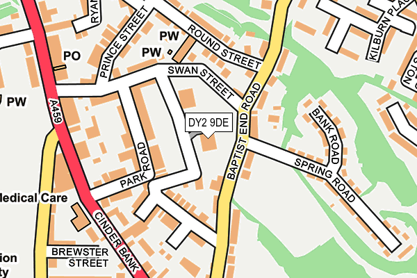 DY2 9DE map - OS OpenMap – Local (Ordnance Survey)