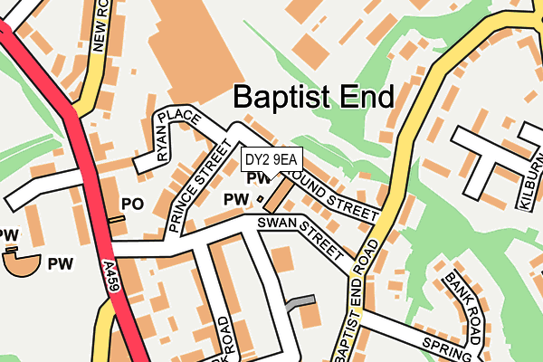 DY2 9EA map - OS OpenMap – Local (Ordnance Survey)