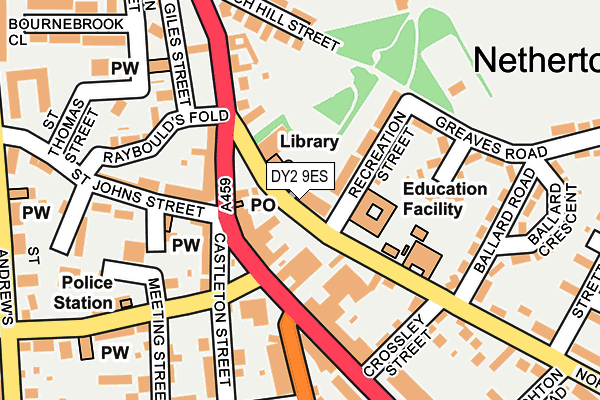 DY2 9ES map - OS OpenMap – Local (Ordnance Survey)