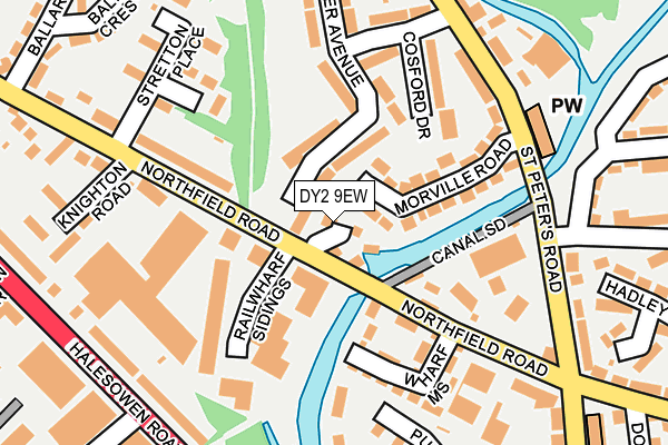 DY2 9EW map - OS OpenMap – Local (Ordnance Survey)