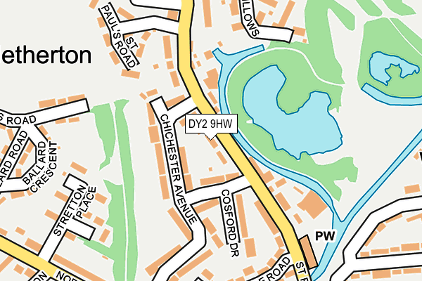 DY2 9HW map - OS OpenMap – Local (Ordnance Survey)