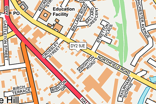 DY2 9JE map - OS OpenMap – Local (Ordnance Survey)