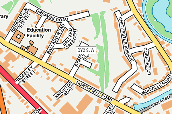 DY2 9JW map - OS OpenMap – Local (Ordnance Survey)