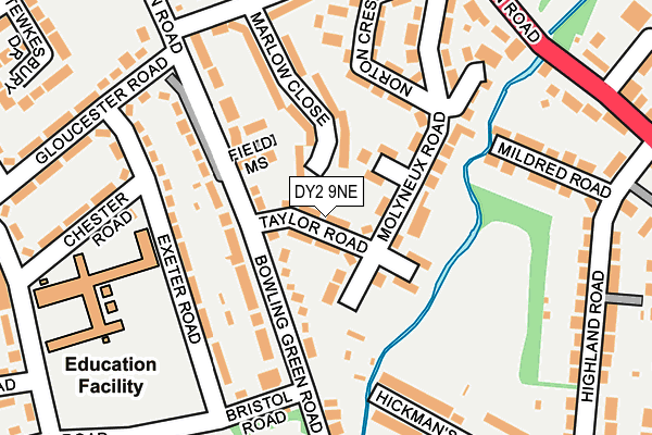 DY2 9NE map - OS OpenMap – Local (Ordnance Survey)