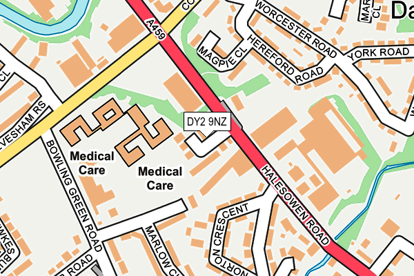 DY2 9NZ map - OS OpenMap – Local (Ordnance Survey)
