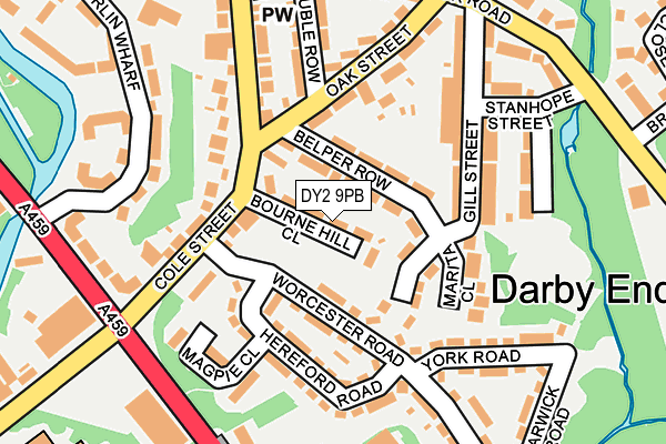 DY2 9PB map - OS OpenMap – Local (Ordnance Survey)