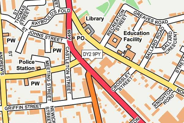 DY2 9PY map - OS OpenMap – Local (Ordnance Survey)