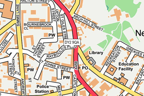 DY2 9QA map - OS OpenMap – Local (Ordnance Survey)