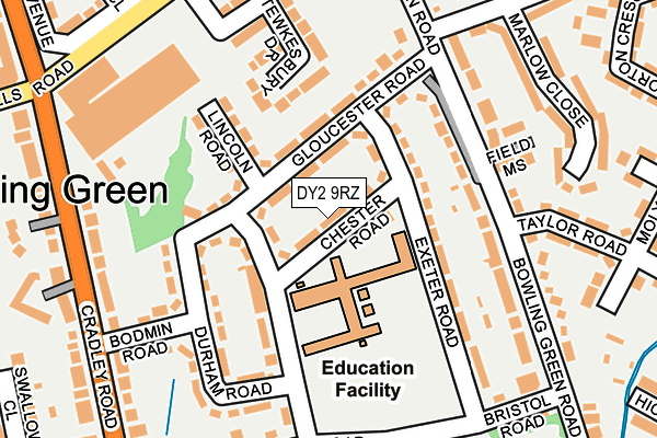 DY2 9RZ map - OS OpenMap – Local (Ordnance Survey)