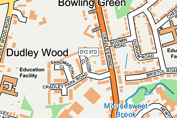 DY2 9TD map - OS OpenMap – Local (Ordnance Survey)