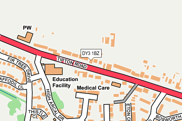 DY3 1BZ map - OS OpenMap – Local (Ordnance Survey)