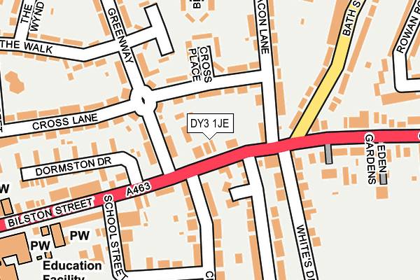 DY3 1JE map - OS OpenMap – Local (Ordnance Survey)