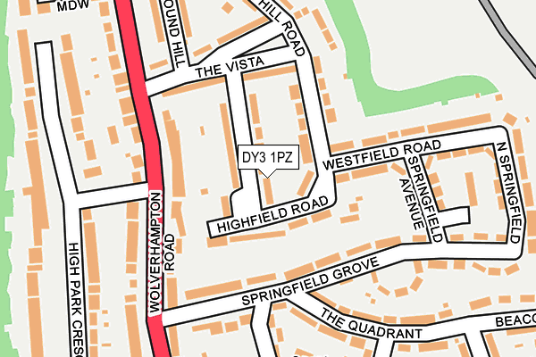DY3 1PZ map - OS OpenMap – Local (Ordnance Survey)