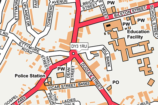 DY3 1RU map - OS OpenMap – Local (Ordnance Survey)