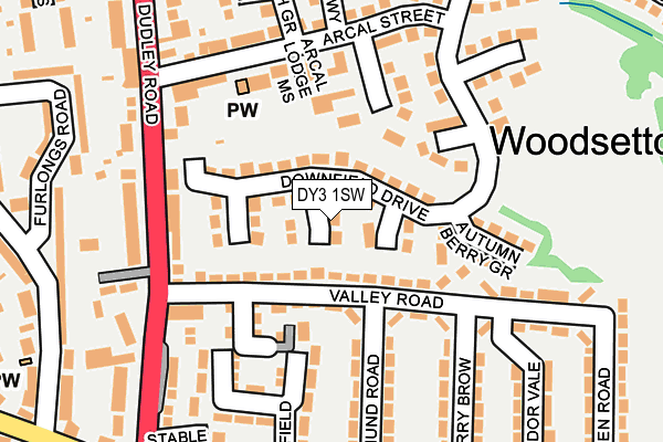 DY3 1SW map - OS OpenMap – Local (Ordnance Survey)