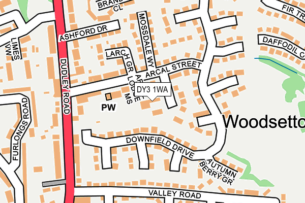 DY3 1WA map - OS OpenMap – Local (Ordnance Survey)