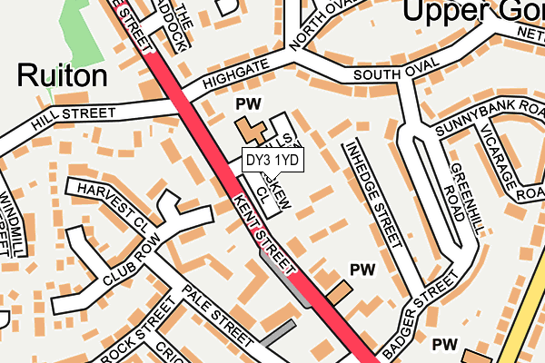 DY3 1YD map - OS OpenMap – Local (Ordnance Survey)