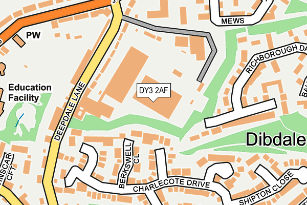 DY3 2AF map - OS OpenMap – Local (Ordnance Survey)