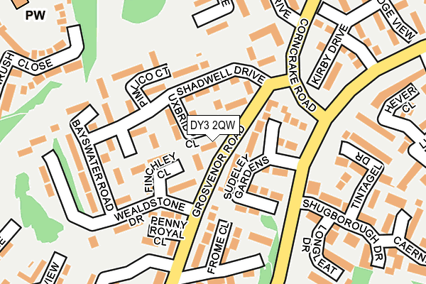 DY3 2QW map - OS OpenMap – Local (Ordnance Survey)
