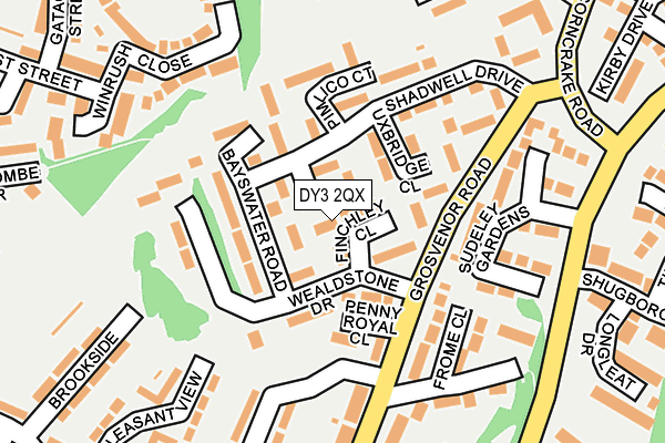 DY3 2QX map - OS OpenMap – Local (Ordnance Survey)