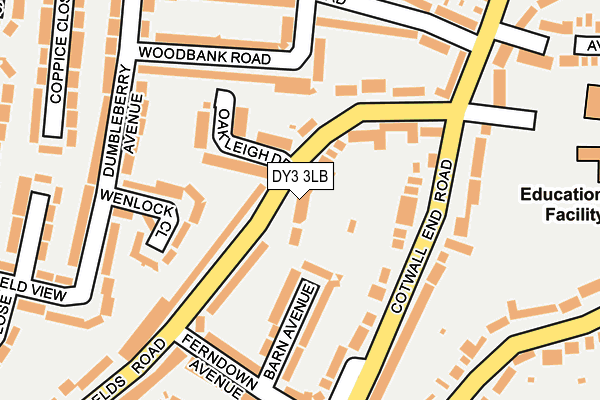 DY3 3LB map - OS OpenMap – Local (Ordnance Survey)