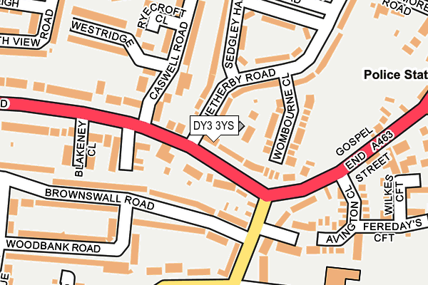 DY3 3YS map - OS OpenMap – Local (Ordnance Survey)