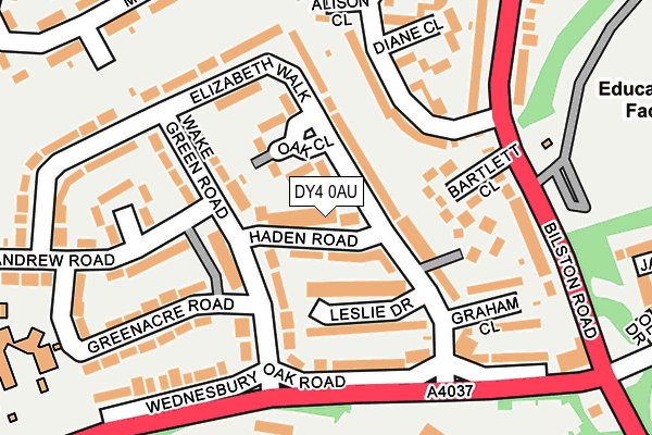 DY4 0AU map - OS OpenMap – Local (Ordnance Survey)